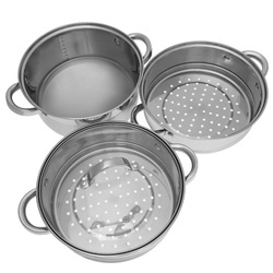 Garnek na parę stal, zestaw 4 elementy Ø24cm Klausbe KB-7145