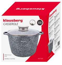 Garnek z pokrywą, aluminium szary marmurek Ø24cm 6,2l Klausbe KB-7525