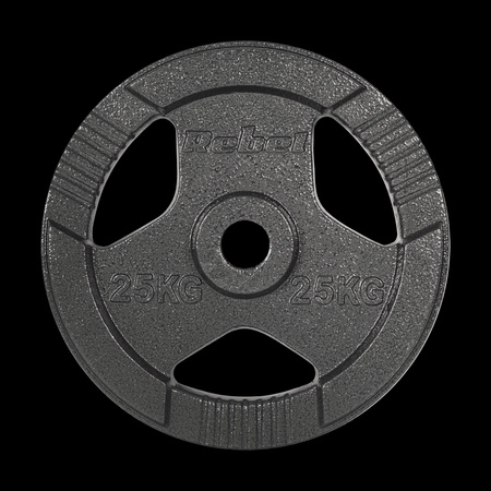 Obciążenie żeliwne olimpijskie 25kg, otwór 51mm, talerz z uchwytami, REBEL ACTIVE