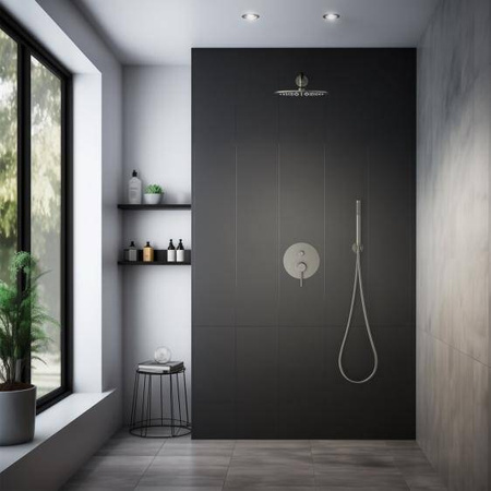 Zestaw prysznicowy podtynkowy z deszczownicą i prysznicem BOSTON BOS-ZKP.150 GRAFIT (GUN METAL) Blue Water