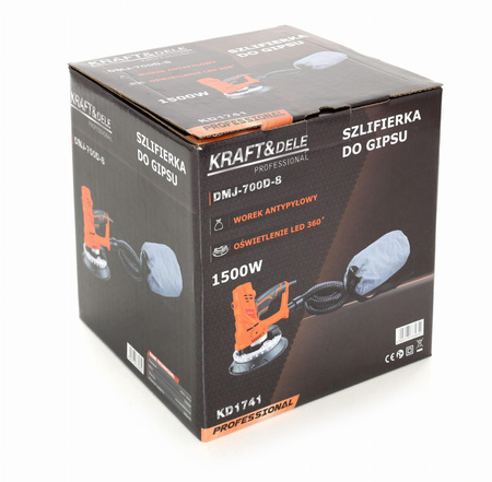SZLIFIERKA DO GIPSU GŁADZI TYNKÓW 1500W LED KD1741 - KRAFT&DELE