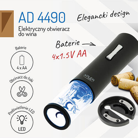 AD 4490 Elektryczny otwieracz do wina