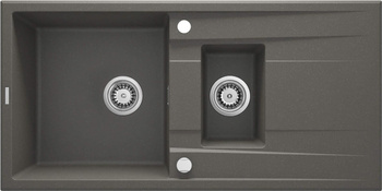 Zlewozmywak granitowy 1.5-komorowy z ociekaczem (ZQE T513) - Deante