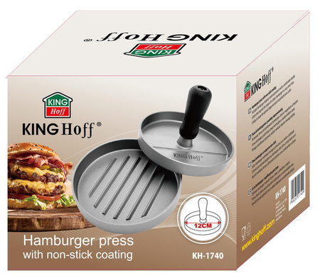Praska do mięsa na Hamburgery, aluminium, Ø12 cm KINGHo KH-1740