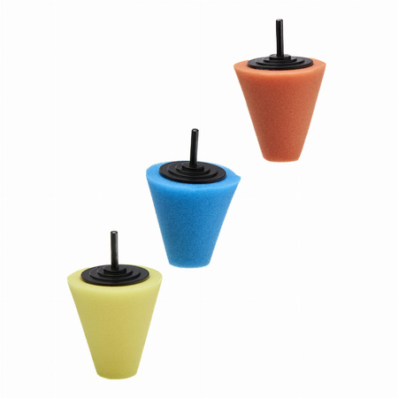 Gąbki polerskie stożek do felg 150mm zestaw 3szt. KD1592 - KRAFT&DELE