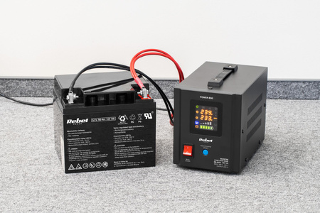 Zasilacz Awaryjny Rebel POWER-800 - przetwornica z czystym przebiegiem sinusoidalnym i funkcją ładowania 12V 230V 800VA/500W