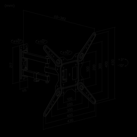 Uchwyt do ściany Kruger&Matz do LED TV 23-55 cali czarny (regulacja w pionie i w poziomie)