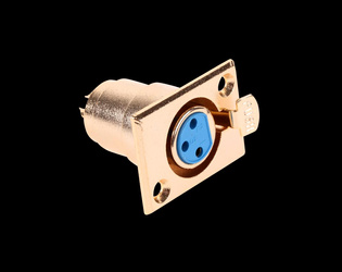 Gniazdo mikrofonowe żeńskie złote