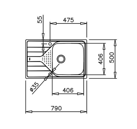 Zlewozmywak UNIVERSE 50 T-XM 1B 1D MAX REV 3  TEKA
