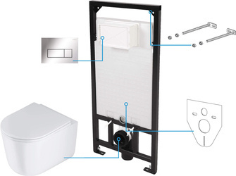 Zestaw WC podtynkowy 6 w 1 (CDJS6ZPW) - Deante