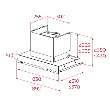 Okap w pełni zintegrowany, łatwy w montażu i z miejscem na przechowywanie INTEGRA GFI 97350 EOS BK TEKA