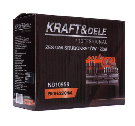 Zestaw śrubokrętów i bitów 122 el. KD10958 - KRAFT&DELE