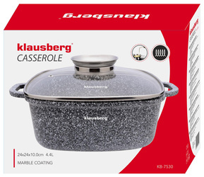 Garnek aluminium, szary marmurek 24x24cm 4,4l Klausberg KB-7530
