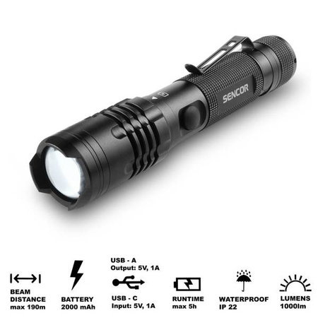 Lampa SLL 404 Latarka 10W + PB SENCOR