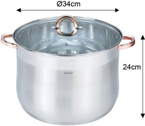 Garnek stalowy z pokrywą, 22.4L, Ø34cm, Klausberg, KB-7798 KB-7798