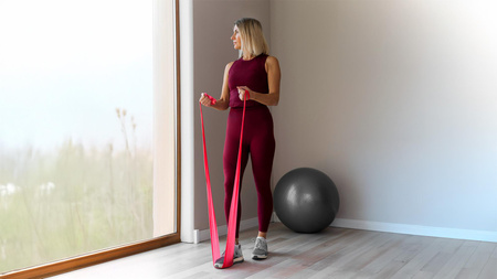 Zestaw gum do ćwiczeń TPE 2m - Long Band Ls-1, 1,5-11,5 kg, 5 gum, REBEL ACTIVE
