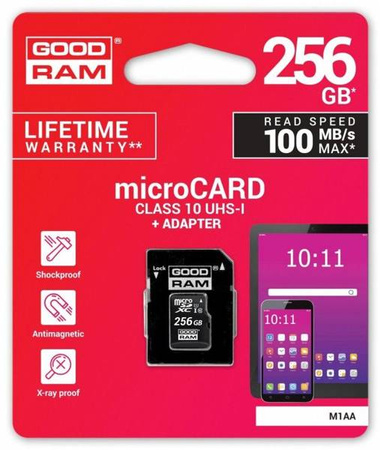 Karta pamięci Goodram microSD 256GB class 10 UHS I + adapter