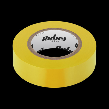 Taśma izolacyjna klejąca REBEL (0,13 mm x 19 mm x 10 yd) żółta