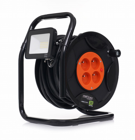 PRZEDŁUŻACZ BĘBNOWY 30M + LED KD4037 - KRAFT&DELE