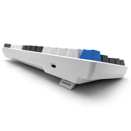 RED CORE MX60 - Gamingowa klawiatura mechaniczna typu short 60%, przełączniki mechaniczne silent RED, kolorowe podświetlenie, 68 klawiszy, USB-C. Kolor: biało/niebieski.