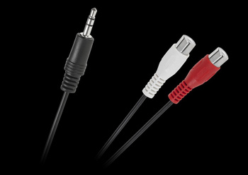 Kabel Jack 3.5 wtyk-2 gniazda RCA 25cm