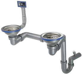 Syfon do zlewozmywaka stalowego 1.5- i 2-komorowego - odpływ 2" (ZXY 9956) - Deante