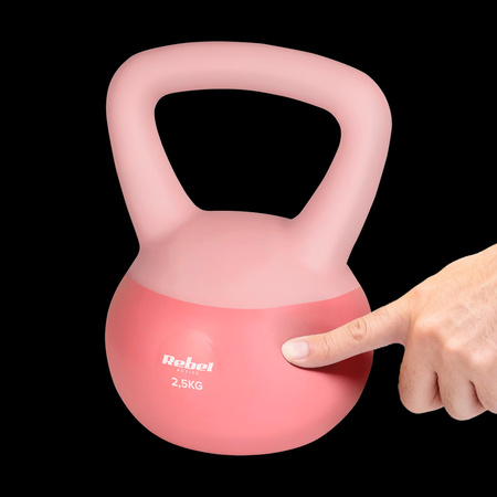 Soft Kettlebell miękki winylowy 2.5kg REBEL ACTIVE