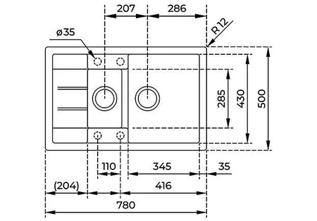 Zlewozmywak ASTRAL 60 B-TG ALUMINIUM TEKA