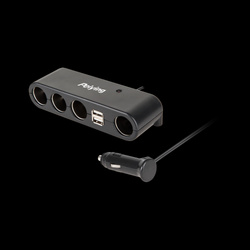 Rozdzielacz gniazda zapalniczki samochodowej x4 z kablem i USB