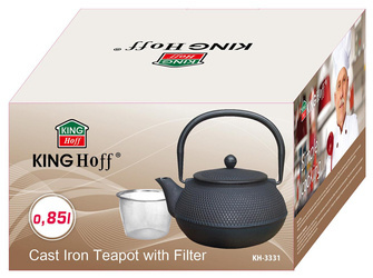 Imbryk z sitkiem, żeliwo, 850ml,czarny Kinghof KH-3331