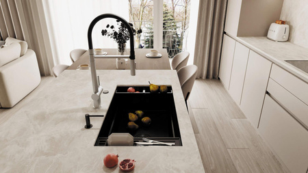 Bateria kuchenna z podłączeniem do filtra wody z elastyczną wylewką (BRM F75M) - Deante