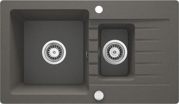Zlewozmywak granitowy 1.5-komorowy z ociekaczem (ZQZ T513) - Deante