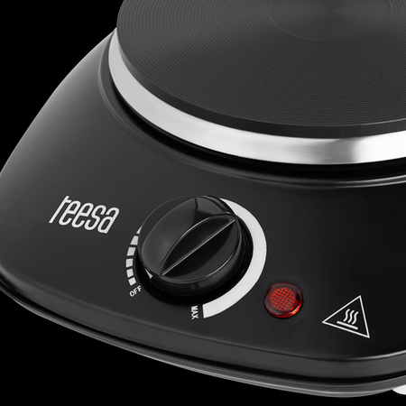 Kuchenka elektryczna przenośna pojedyncza czarna 1000W