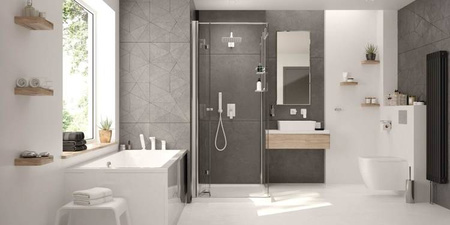 Drzwi prysznicowe systemu Kerria Plus 80 cm - składane (KTSX042P) - Deante