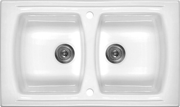 Zlewozmywak ceramiczny 2-komorowy (ZCL 620N) - Deante