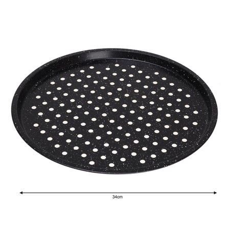 Forma, blacha do pizzy, czarny marmurek Ø33cm Klausber KB-7442