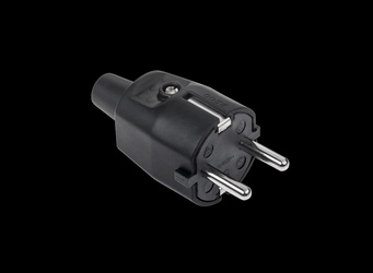 Wtyczka typu niemieckiego 16A/250V (gumowa czarna) 2209