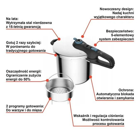 Szybkowar TEFAL Secure Trendy 8L P2584401