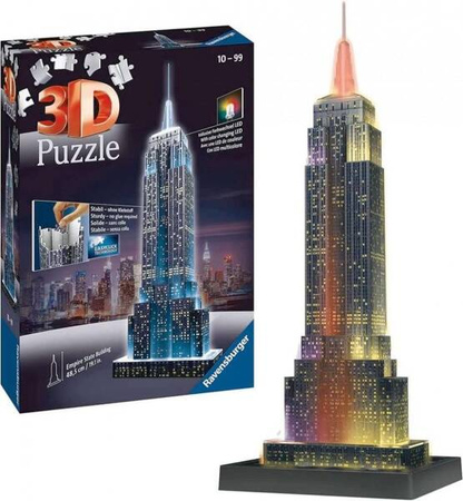 Puzzle 3D Budynki nocą Empire State Building