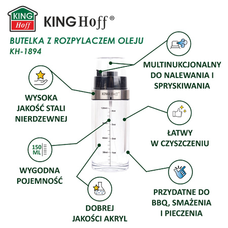 Spryskiwacz do octu i oliwy 2w1, 150ml, KINGHoff, KH-1894 KH-1894
