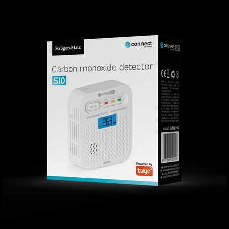 Czujnik czadu, tlenku węgla Kruger&Matz Connect S10 Tuya PN-EN50921