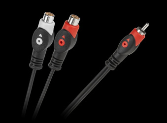 Kabel 1RCA wtyk-2RCA gniazdo 1.8m łezka