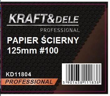 Papier ścierny 50szt. krążek 125mm P100 na rzep KD11804 - KRAFT&DELE