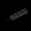 Przedłużacz sieciowy Rebel czarny 4 gniazda bez przełącznika, kabel 5m (3x1,5mm)
