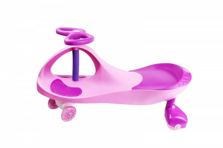 Jeździk Grawitacyjny Swing Car- Kauczukowe Koła LED różowy