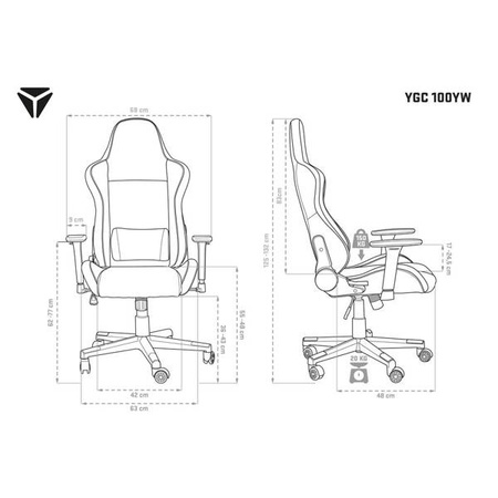 HERNÍ KŘESLO YGC 100YW HORNET Gaming Chair YENKEE