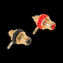 Gniazdo RCA złote montaż HQ Cabletech