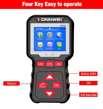 Miernik diagnostyczny, skaner OBD2 Konnwei KW320