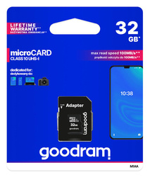 Karta pamięci Goodram microSD 32GB class 10 UHS I + adapter