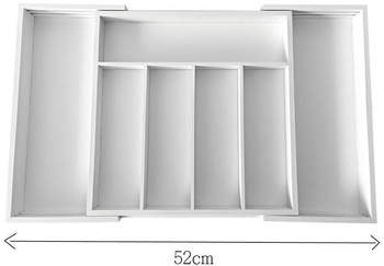 Organizer bambusowy do szuflady, biały, 52x31,5x5 KINGHof KH-1746